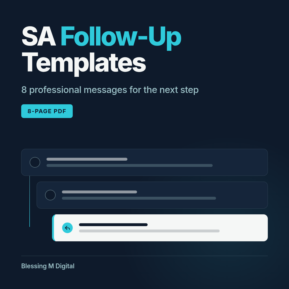 Cover of the Follow-Up Templates PDF with 8 follow-up messages. It is in this set.